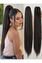 Brown Barrette Clip Straight Ponytail Hairpiece False Hair / Practical Use / Real Hair Texture