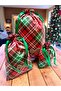 3-Piece New Year Themed Plaid Fabric Gift Bag – Red Green (12X17 / 17X25 / 25X35 cm) - 2