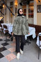 Women's Leopard Print Zippered Trench Coat Green - 4