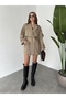 Double-Breasted Oversize Lined Pocketed Belted Cashmere Coat - 3