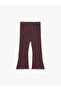 Cotton Elastic Waist Basic Velvet Flared Leg Plum Baby Girl Leggings 6Wmg40009Ak