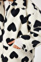 Polo Collar Heart Plush Coat Lci0036 Bone Black - 6