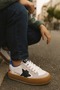 Sstar White Silver Girl's Velcro Strap Sneaker Sports Shoes