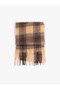 Tasseled Plaid Patterned Soft Textured Long Scarf - 2