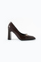 Flora Women's Buckle Detailed Heeled Shoes Brown