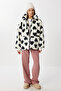 Polo Collar Heart Plush Coat Lci0036 Bone Black - 5