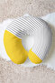 وسادة رقبة قطنية مخططة باللونين الأصفر والرمادي - وسادة سفر ناعمة بنمط هندسي حديث - 5