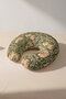 Retro Floral Zippered Neck Pillow - Vintage Green Orange Soft Travel Pillow