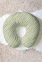 Gold Striped Cotton Neck Pillow - Modern Mint Green Design Travel Pillow - 7