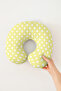 Polka Dot Cotton Neck Pillow - Pastel Yellow White Soft Travel Pillow - 6