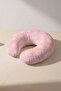 Traditional Motif Cotton Neck Pillow - Elegant Pink White Adult Travel Pillow - 6