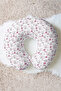 Butterfly Floral Pattern Cotton Neck Pillow - Pastel Pink Lilac Soft Travel Pillow - 3