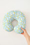 Cute Rabbit Floral Neck Pillow - Pastel Yellow Blue Kids & Adults Travel Pillow - 6