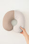 Geometric Pattern Cotton Neck Pillow - Modern Cream Beige Kids & Adults Travel Pillow - 4
