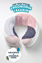Modern Abstract Patterned Cotton Neck Pillow - Pastel Pink Gray Minimal Adult Travel Pillow