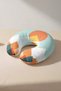 Geometric Mountain Sun Themed Ergonomic Neck Pillow - Modern Orange Mint Colored Travel Pillow - 5