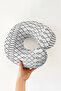 Modern Geometric Black and White Cotton Neck Pillow - Minimalist Striped Gray Soft Travel Pillow - 7