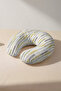 Geometric Modern Striped Neck Pillow - Soft Travel Pillow in Yellow Gray Combination - 6