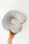 Moroccan Patterned Cotton Neck Pillow - Stylish Gray Cream Color Soft Travel Pillow - 4