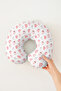 Pink Cups Patterned Cotton Neck Pillow - Pink Soft Travel Pillow with Cute Heart Figures - 3