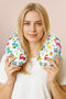 Colorful Dinosaur Themed Neck Pillow - Fun Green Orange Kids & Adult Travel Pillow - 4