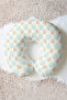 Coral Patterned Cotton Neck Pillow - Sea Themed Blue Beige Travel Pillow - 6