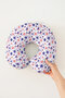 Star Pattern Cotton Neck Pillow - Red Navy Blue White Adult Travel Pillow - 4