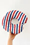 Colorful Striped Gold Heart Neck Pillow - Modern Red Navy Blue Soft Travel Pillow - 5