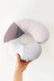 Modern Geometric Cotton Neck Pillow - Pastel Gray Pink Minimal Travel Pillow - 5