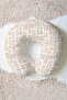Colorful Line Pattern Ergonomic Neck Pillow - Modern Lines Yellow Cream Adult Travel Pillow - 4