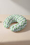 Cute Frog Pattern Ergonomic Neck Pillow - Minimal Naturalist Green White Travel Pillow