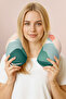 Landscape Themed Ergonomic Neck Pillow - Pastel Green Orange Soft Travel Pillow