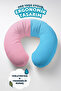 Two Color Ergonomic Neck Pillow - Pastel Pink Blue Soft Travel Pillow - 2