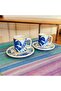 Flora Porcelain 4 Piece 2-Cup Coffee Cup Set 100 ml Classic - 4
