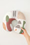 Abstract Colorful Ergonomic Neck Pillow - Modern Pastel Green Cream Travel Pillow - 3