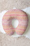 Ethnic Geometric Cotton Neck Pillow - Pastel Pink Orange Soft Travel Pillow - 5