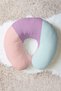 Pastel Colored Ergonomic Neck Pillow - Modern Block Pattern Lilac Pink Light Blue Travel Pillow - 3