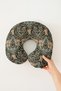 Vintage Floral Pattern Ergonomic Neck Pillow - Classic Black Beige Soft Travel Pillow - 4