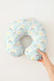 Colorful Cloud Rainbow Cotton Neck Pillow - Cheerful Pastel Patterned Blue Yellow Travel Pillow - 7
