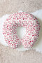 Red Heart Cotton Neck Pillow - White Red Travel Pillow with Romantic Design - 6