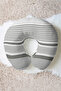 Gray Striped Ergonomic Neck Pillow - Modern Minimal Style White Gray Travel Pillow - 7