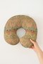 Vintage Bird Motif Ergonomic Neck Pillow - Natural Patterned Olive Green Orange Travel Pillow - 2