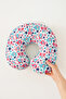 Colorful Elephant Floral Pattern Ergonomic Neck Pillow - Cute Pastel Blue Pink Soft Travel Pillow - 3