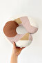 Geometric Striped Ergonomic Neck Pillow - Modern Style Cream Brown Travel Pillow