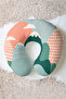 Mountain Landscape Patterned Cotton Neck Pillow - Pastel Green Salmon Cloudy Soft Travel Pillow - 3