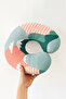 Mountain Landscape Patterned Cotton Neck Pillow - Pastel Green Salmon Cloudy Soft Travel Pillow - 7
