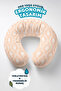 Classic Patterned Ergonomic Neck Pillow - Beige and White Travel Pillow with Ottoman Motifs