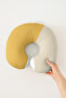 Two Color Ergonomic Neck Pillow - Modern Yellow Cream Soft Travel Pillow - 2