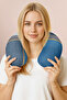 Plaid Modern Patterned Neck Pillow - Geometric Color Block Blue Gray Travel Pillow