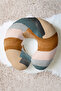 Modern Brush Stroke Ergonomic Neck Pillow - Wavy Green Gray Brown Soft Travel Pillow - 7